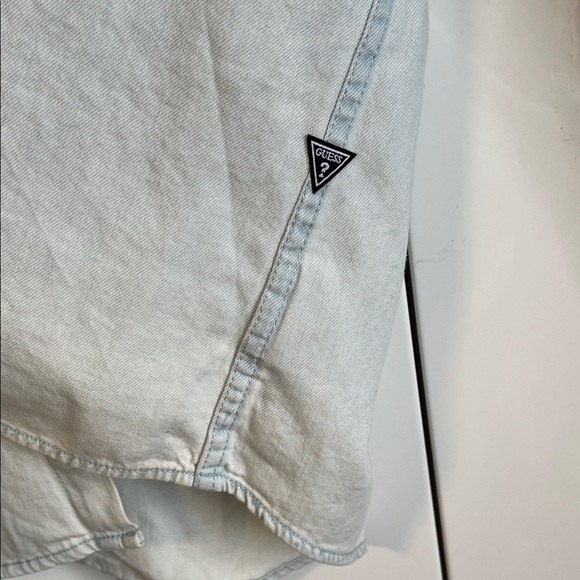 Guess Light Blue Denim Button-Up Cotton Shirt, Size XL - Picture 8 of 10